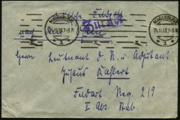 MAGDEBURG/ *1* 1918 (24.11.) Bd.MaSt. + Viol. 1L: Zurück, Retour-Feldpost-Bf. An Feld-Art. Rgt. 219 In Der... - Other & Unclassified