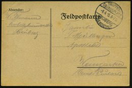HEUBERG/ (BZ.KONSTANZ)/ TRUPPEN-/ ÜBUNGSPLATZ 1915 (9.4.) 1K-Steg = Hauspostamt + Hs. Abs.: "..... - Other & Unclassified