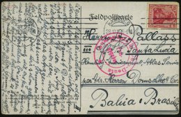HAMBURG/ *1* 1915 (28.12.) Bd.MaSt. Auf EF 10 Pf. Germania + Seltener, Roter Zensur-2K: Auslandsstelle... - Other & Unclassified