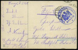 DANZIG 5 1917 (4.4.) 1K-Steg + Blauer 1K-HdN: KÖNIGL. PR. FESTUNGSLAZARETT/DANZIG/* , Feldpost-Oster-Ak. N.... - Other & Unclassified