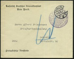 BERLIN C/ D2c 1915 (13.9.) 1K-Steg + Viol. Dienst-HdN.: Deutsches Auswärtiges Amt (Adler) Vordr.-Dienstbf.:... - Other & Unclassified