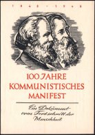 (10b) LEIPZIG C1/ 100 JAHRE/ KOMMUNSITISCHES/ MANIFEST 1948 (18.2.) SSt A. Zweifarbiger Jubil.-Sonder-Kt.:... - Other & Unclassified