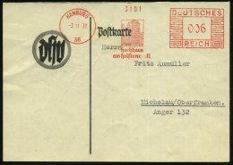 HAMBURG/ 36/ Hochhaus/ Am Holstenwall 1932 (2.11.) AFS = Gewerkschafts-Hochhaus, Vordr.-Kt.: D H V = D... - Other & Unclassified