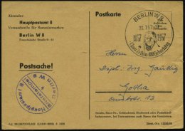 BERLIN W8/ 1857../ Clara Zetkin 100.Geburtstag 1957 (26.7.) HWSt = Brustbild Zetkin + Viol. 1K-HdN.: HAUPTPOSTAMT... - Other & Unclassified