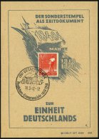 (3b) UECKERMÜNDE/ Revolutions-Erinnerungsjahr 1848.. 1948 (24.3.) HWSt = Schloß , Klar Auf Gedenkblatt:... - Other & Unclassified