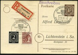 (3b) NEUSTRELITZ 1/ 1848 1948/ Einheit-Demokratie-Frieden 1948 (10.4.) HWSt (Wappen) 2x + RZ: (3) Neustrelitz 1/a... - Other & Unclassified