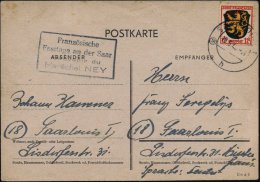 (18) SAARLOUIS 1/ H 1948 (19.5.) 2K + Amtl. Viol. Ra.4: Französ./Festtage An D.Saar/..Maréchal NEY (=... - Other & Unclassified