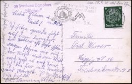 Koblenz 1936 (10.8.) Viol. 2L: An Bord Des Dampfers/"Blücher" + MWSt: KOBLENZ 2 Auf S/w.-Jubil.-Foto-Ak.: 100... - Other & Unclassified