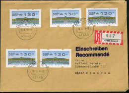 B.R.D. 1996 (10.6.) ATM "Schloß Sanssouci" 130 Pf. Typ Nagler-Nadeldrucker, Reine MeF: 5 Stück , Klar... - Other & Unclassified
