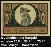 Striegau 1921 Infla-Notgeld "Friedr. Der Große, Schlacht Bei Hohenfriedeberg", 6 Verschied. Scheine ,je 2... - Other & Unclassified