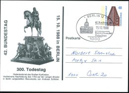 1000 BERLIN 12/ 42.Bundestag D./ BD/ Ph 1988 (15.10.) SSt = Schloß Charlottenburg Auf PP 40 Pf. Chilehaus:... - Other & Unclassified