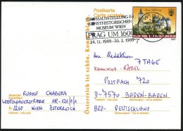 ÖSTERREICH 1988 MWSt.: 1103 WIEN/5 An/GR.AUSSTELLUNG../PRAG UM 1600 , Bedarfs-Ausl.-P 5 S. Burg Grein - Other & Unclassified