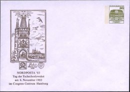 Hamburg 1983 (6.11.) PU 80 Pf. Burgen, Oliv: NORDPOSTA = Karlsbrückenturm, Prager Burg + Veitsdom (Sonne Etc.)... - Other & Unclassified