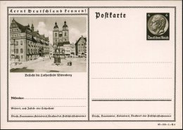 Wittenberg 1940 6 Pf. BiP Hindenbg. , Braun: Besucht D. Lutherstadt.. = Lutherdenkmal, Stadtkirche, Ungebr. (Mi.P... - Other & Unclassified