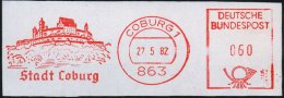 863 COBURG 1/ Stadt Coburg 1965/82 3 Verschied. AFS Postalia In 3 Typen, Drei- Bzw. Vierstellig = Je Veste Coburg,... - Other & Unclassified