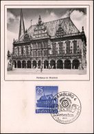 DEUTSCHES REICH 1941 (20.4.) 25 Pf. + 15 Pf. WHW Blau = Bremer Rathaus + KdF-SSt (HAMBURG 4) Dekorat., Seltene... - Other & Unclassified