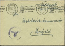 STETTIN 1/ F/ 700 JAHRE/ SEE-U.SOLDATENSTADT 1943 (21.10.) Seltener BdMWSt = Wikingerschiff (+ 3 Stilis.Soldaten) +... - Other & Unclassified