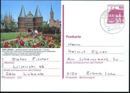 2400 LÜBECK 1/ W 1988 (8.9.) 1K Auf Ortsgl. BiP 60 Pf. Burgen: 2400 Lübeck..Hansestadt Der 7... - Other & Unclassified