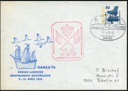 2400 LÜBECK 1/ HANSA´76.. 1976 (10.4.) SSt = 2 Koggen-Segel, 2 Zugvögel + Roter HdN: HANSA... - Other & Unclassified
