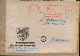 (20) BRAUNSCHWEIG 1/ STADTVERWALTUNG 1947 (1.2.) Aptierter AFS Mit PLGZ (NS-Adler Entfernt) = Löwe (nach... - Other & Unclassified