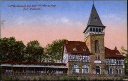 PORTA/ WESTPHALICA 1923 (7.7.) Seltener 1K-Gitter 2x A. Bedarfs-Color-Ak: Wittekindsburg Auf Dem Wittekindsberg... - Other & Unclassified
