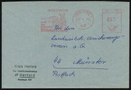 49 HERFORD 1/ KREIS HERFORD/ ..Wittekindsland 1974 (21.3.) AFS = Wittekind-Denkmal (mit Pferd U. Speer) Kommunalbf.... - Other & Unclassified