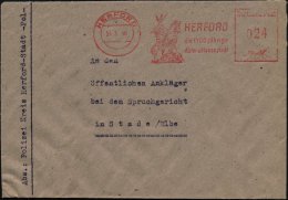 HERFORD/ Die 1100 Jährige/ Abtei- U.Hansestadt 1948 (4.3.) AFS = Wittekind-Denkmal Auf Polizei-Dienstbf. An... - Other & Unclassified