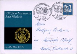 6908 WIESLOCH 1/ 1000 Jahre Marktrecht 1965 (9.5.) SSt = Kaiser Otto I.-Medaille , Klar Gest. Motivgl.... - Other & Unclassified