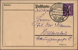 QUEDLINBURG/ Am HARZ/ 1000 Jahrfeier Der Stadt/ 22.April 22 1922 (22.4.) Seltener HWSt Glasklar Auf Inl.Kt. (Bo.1) - Other & Unclassified