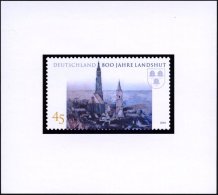 Landshut 2004 (Jan.) 45 C. "800 Jahre Landshut", Ungez. Block (Marke Vergrößert) Der Bundesdruckerei +... - Other & Unclassified