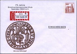 1000 Berlin 20 1979 (Okt.) PU 190 Pf. Pfaueninsel, Braun: Das Erste (Spandauer) Sekretssiegel + Eingedruckter,... - Autres & Non Classés