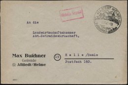 ALLSTEDT (HELME)/ 1000jähr./ Kaiserpfalz D.gold.Aue 1945 (2.10.) HWSt = Kaiserpflz + Roter Ra.:Gebühr... - Autres & Non Classés
