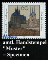 B.R.D. 1992 (Mai) 60 Pf. "1250 Jahre Erfurt" Mit Amtl. Handstempel  "M U S T E R" , Postfr. + Amtl.... - Other & Unclassified