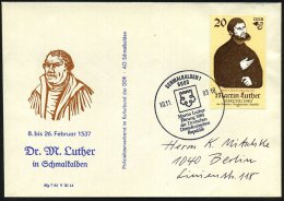 6080 SCHMALKALDEN 1/ Martin Luther/ Ehrung.. 1983 (10.11.) SSt Auf EF 20 Pf. Martin Luther , Klar Gest. Jubil.-SU.... - Other & Unclassified