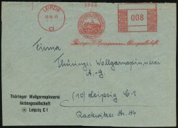 LEIPZIG/ C 1/ ..Thüringer Wollgarnspinnerei AG. 1946 (19.11.) Seltener, Aptierter AFS "Mäanderrechteck" =... - Other & Unclassified