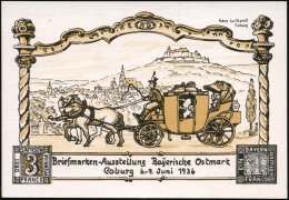 COBURG 1/ Briefm.Ausstellung/ Bayerische Ostmark../ 6.-7.Juni 1936 (7.6.) AFS 001 Pf. = Veste Coburg Als VE Auf PP... - Other & Unclassified