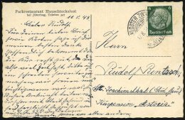 KLOSTER ZINNA/ *(Kr.JÜTERBOG)* 1943 (12.8.) 1K-Gitter Auf S/w.-Ak.: Parkrestaurant Hauschteckslust (2 Bilder)... - Other & Unclassified