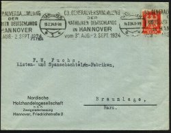 HANNOVER/ S1u/ 63.GENERALVERSAMMLUNG/ DER/ KATHOLIKEN DEUTSCHLANDS.. 1924 (Juli) BdMWSt Sauber Gest. Inl.-Bf.,... - Other & Unclassified