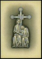 B.R.D. 1953 Schmuckblatt-Telegramm: Trauer, Jesus Als Tröster (u. Kreuz, Rs. Blumen) Ungebr., (C 187 LX 10) - Other & Unclassified