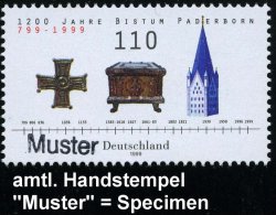 B.R.D. 1989 (Juni) 110 Pf. "1200 Jahre Bistum Paderborn" , Amtl. Handstempel  "M U S T E R" ,postfr. (Motive... - Other & Unclassified