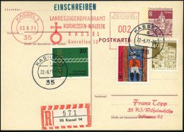 35 KASSEL 1/ LANDESJUGENDPFARRAMT/ KURHESSEN-WALDECK.. 1971 (3.6.) AFS 002 Pf. = Reichsapfel Mit Kreuz Auf Orts-P 8... - Other & Unclassified