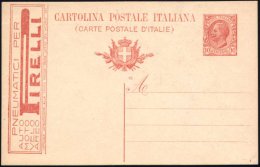 ITALIEN 1918 Frühe Reklame-P 10 C. Rot: PNEUMATICI PER AUTO/MOTO/VELO/AERO/PIRELLI (Firmen-Schriftzug)... - Other & Unclassified