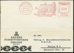 ISERLOHN/ RUHRKETTEN/ Bayers Ruhrkettenfabrik/ Gustav Fr.Bayer 1939 (17.10.) Sehr Dekorat. AFS = PKW M.... - Other & Unclassified