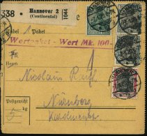 HANNOVER/ *2g 1920 (7.1.) 1K-Gitter + Selbstbucher-Paketzettel: * Hannover 2/ (C O N T I N E N T A L) ,satzreine... - Other & Unclassified