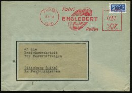 AACHEN-/ FORST/ Fahrt/ ENGLEBERT/ Reifen 1949 (23.9.) Dekorat. AFS = PKW-Reifen Auf 2 Pf. NoB = VE, Rs.... - Other & Unclassified
