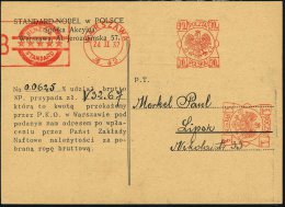 POLEN 1932 (24.2.) Seltener AFS.: WARSZAWA/B. 42./BENZIN/STANDARD 30 Gr. + 5 Gr. = 2 Wertstempel (1x Ohne Werbung)... - Other & Unclassified