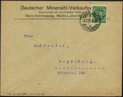 BERLIN-/ SCHÖNEBERG/ 1/ T 1923 (4.7.) 1K-Steg Auf EF 300 Mk. Mit Firmenlochung: "D M V" = Deutscher... - Other & Unclassified