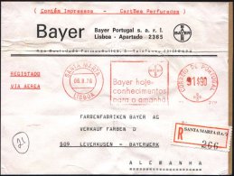 PORTUGAL 1976 (6.8.) AFS: SANTA MARTA/LISBOA/27°/BAYER.. (Bayer-Logo) 91 $ 90 = Seltene Portostufe + RZ: SANTA... - Other & Unclassified