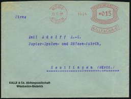 WIESBADEN-/ BIEBRICH/ KALLE & Co A-G. 1928 (13.6.) AFS Klar Auf Firmen-Bf. = Kunststoff- U. Folien-Hersteller... - Other & Unclassified