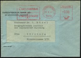 509 LEVERKUSEN-BAYERWERK/ Cuprama/ EINE BAYER FASER 1967 (11.9.) Seltener AFS = Hauspostamt , Vordr.-Fern-Bf.... - Other & Unclassified